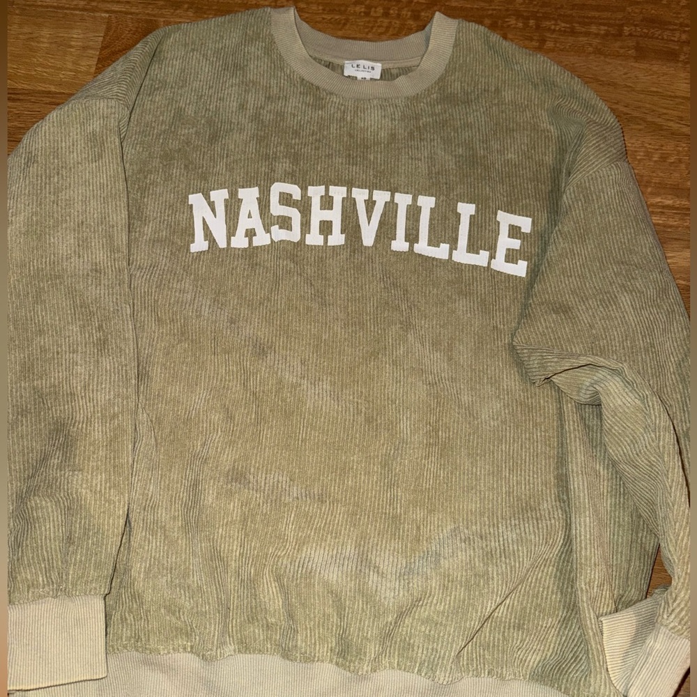 Le Lis Beige Ribbed Nashville sweatshirt